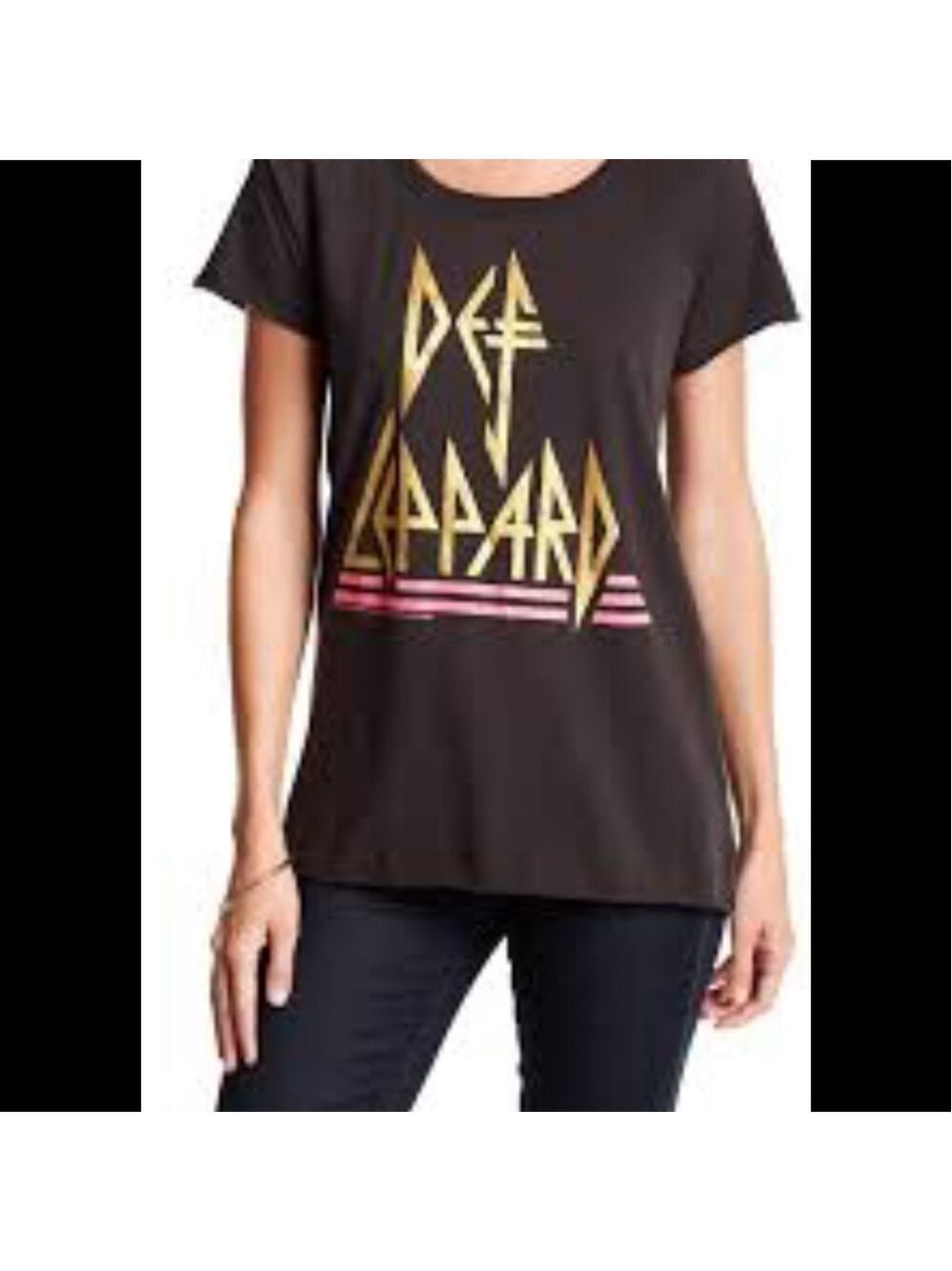 CHASER Def Leppard raw hem rocker tee size xs